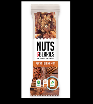Pecan kaneel notenbar van Nuts & Berries, 15 x 30 g